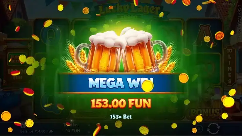 Lucky Lager x9990 slot screenshot 