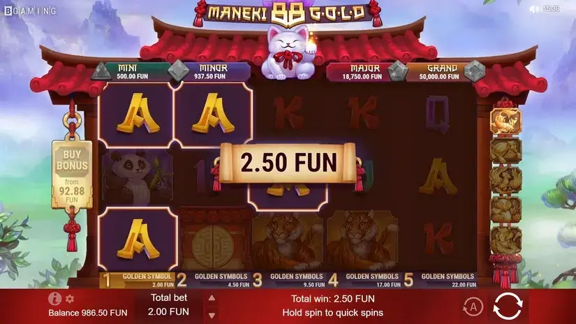 Maneki 88 Gold slot screenshot 2