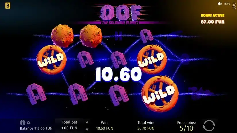 OOF The Goldmine Planet slot screenshot 