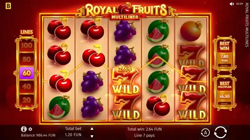 Royal Fruits MultiLines slot screenshot 3