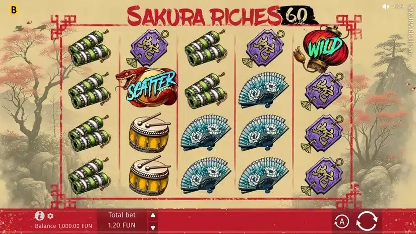 Sakura Riches 60 slot screenshot 