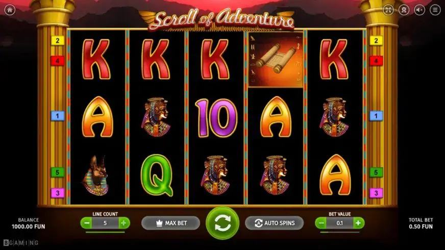 Scroll Of Adventure slot screenshot 