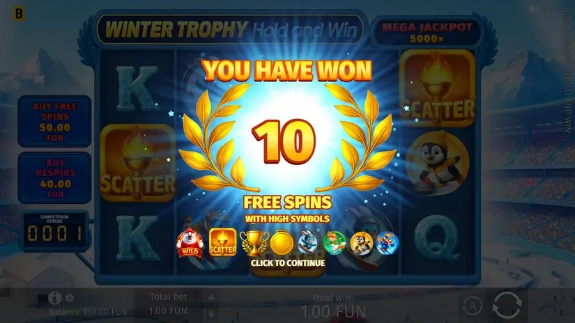 Winter Trophy Hold and Win slot screenshot 2