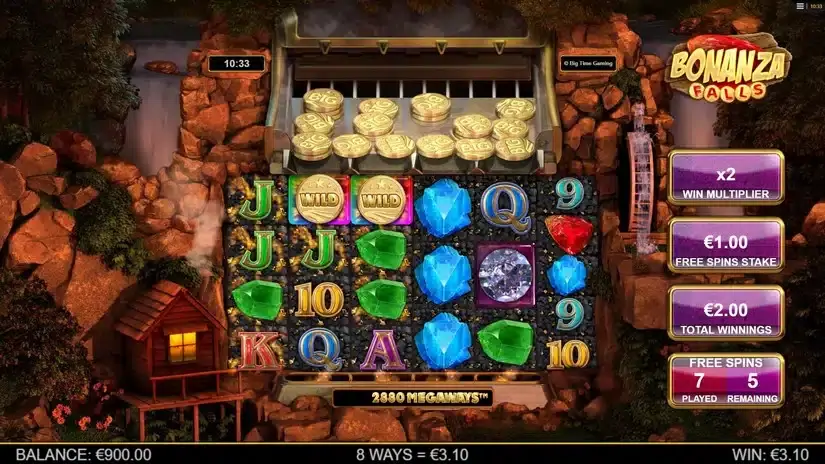 Bonanza Falls slot screenshot 