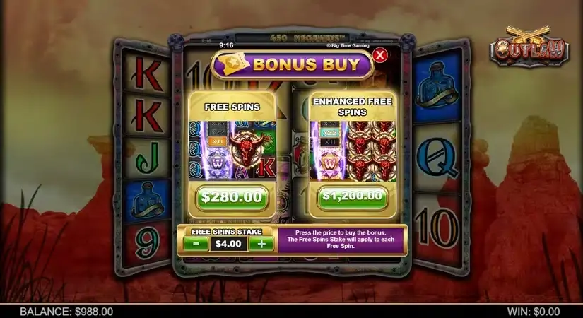 Outlaw slot screenshot 2