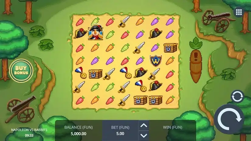 Napoleon vs Rabbits slot screenshot 1