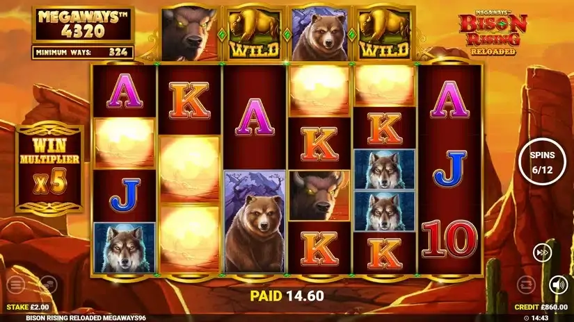 Bison Rising Reloaded Megaways slot screenshot 5