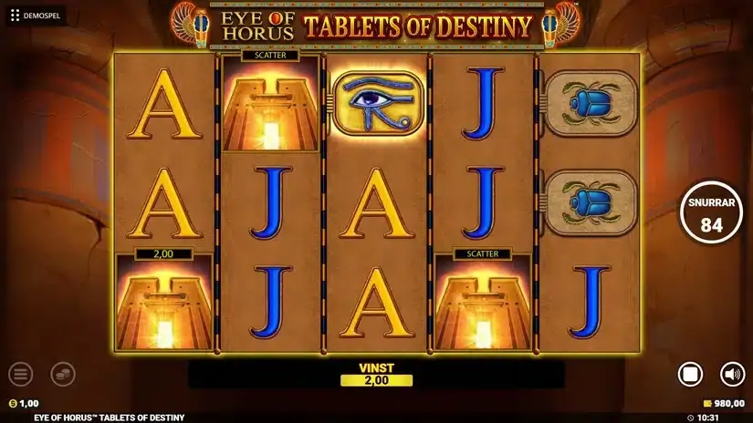 Eye of Horus Tablets of Destiny slot screenshot 2