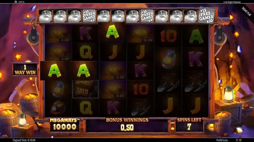 Lucky Nuggets Megaways slot screenshot 4