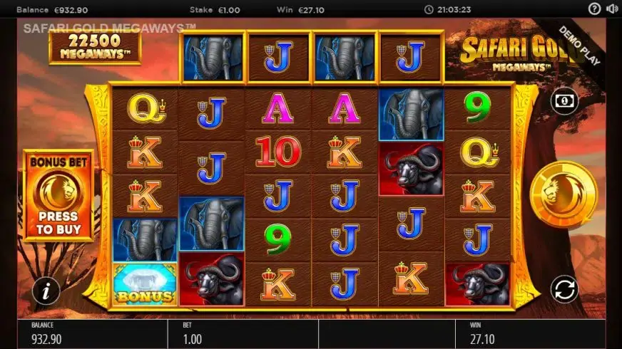 Safari Gold Megaways slot screenshot 