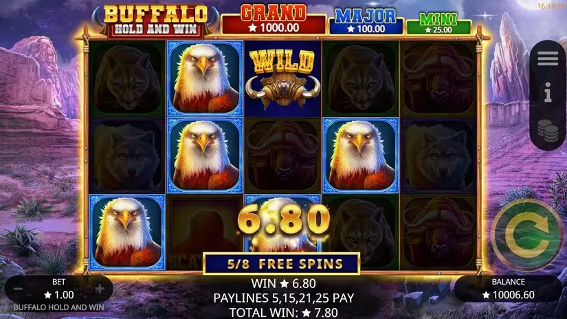 Buffalo Hold and Win slot screenshot 5