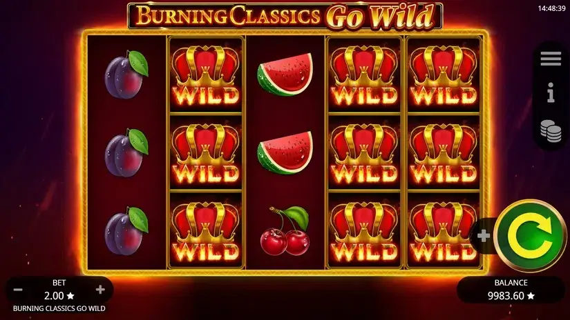 Burning Classics Go Wild slot screenshot 3