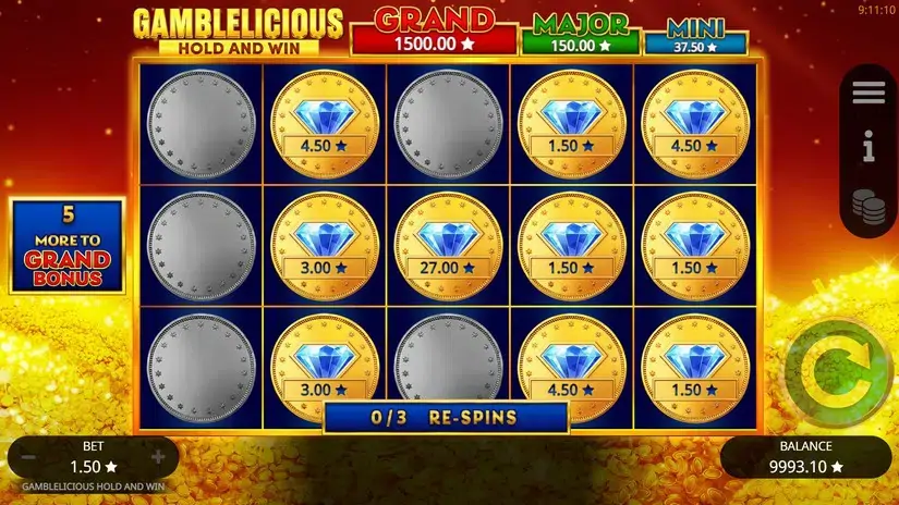 Gamblelicious Hold and Win slot screenshot 4