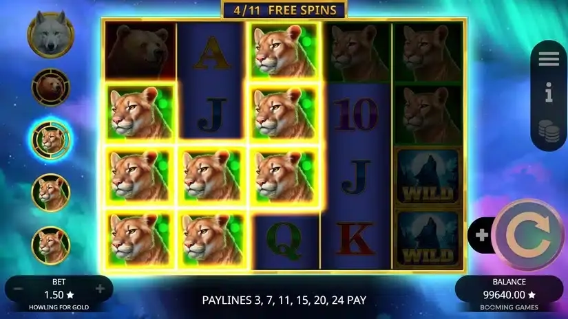 Howling For Gold slot screenshot 