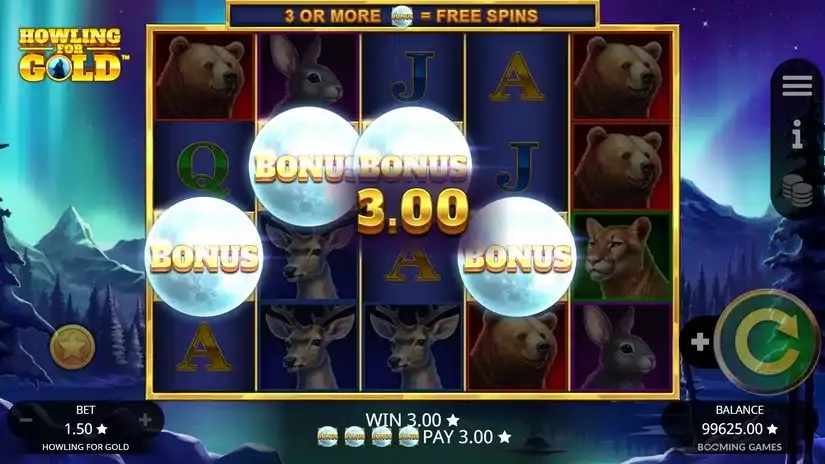 Howling For Gold slot screenshot 2