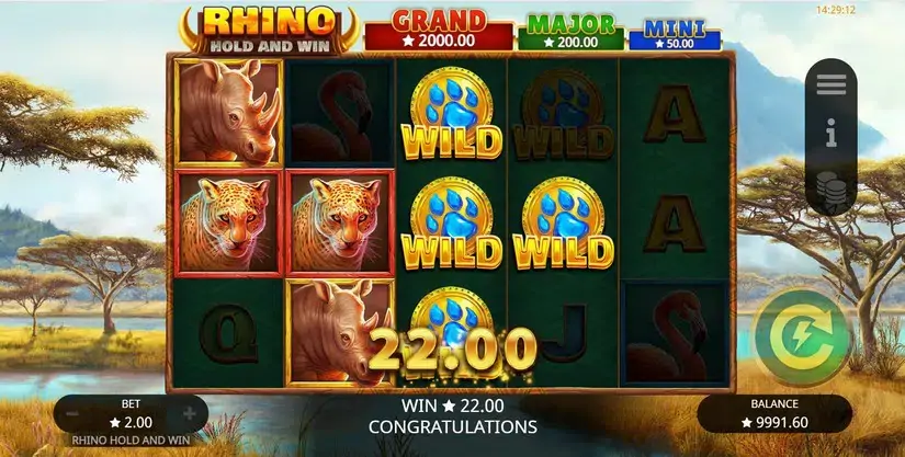 Rhino Hold and Win slot screenshot 4