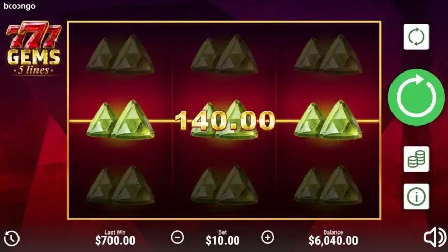 777 Gems slot screenshot 2