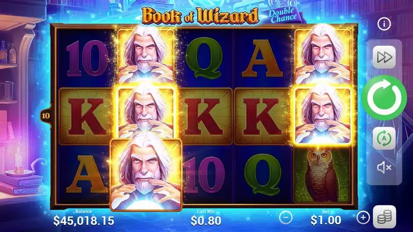 Book of Wizard Double Chance slot screenshot 3