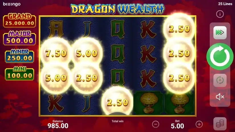 Dragon Wealth slot screenshot 2