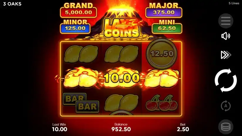 Lava Coins slot screenshot 4