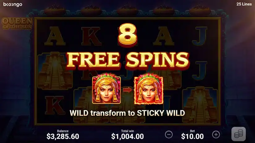 Queen of the Sun slot screenshot 2