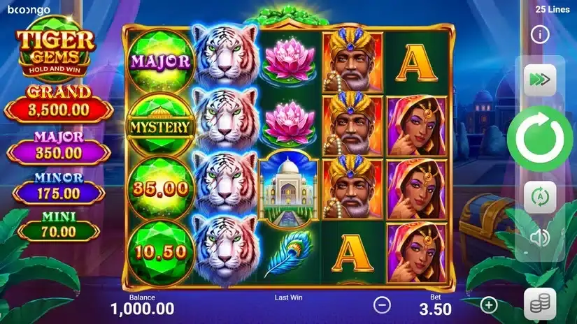 Tiger Gems slot screenshot 