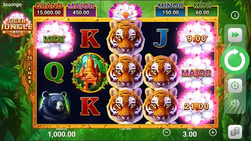 Tiger Jungle slot screenshot 
