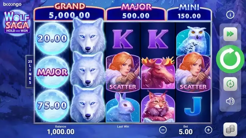 Wolf Saga slot screenshot 