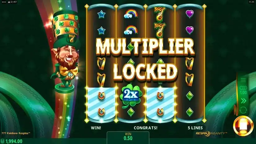 777 Rainbow Respins slot screenshot 3