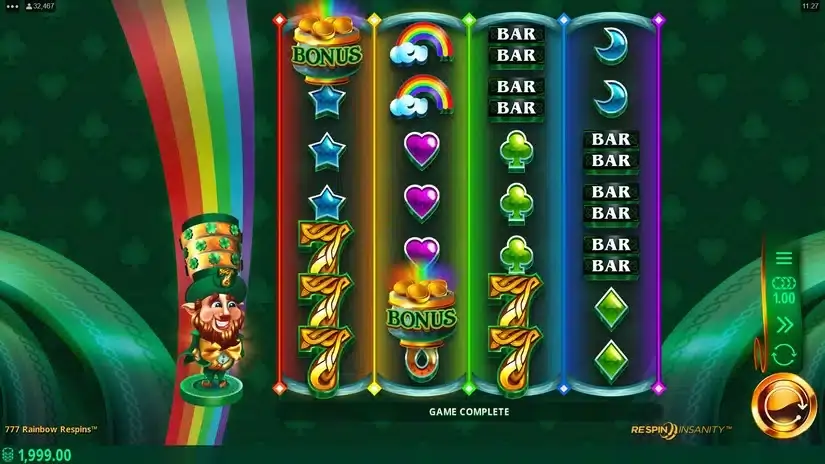 777 Rainbow Respins slot screenshot 1