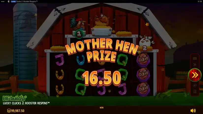Lucky Clucks 2 Rooster Respins slot screenshot 
