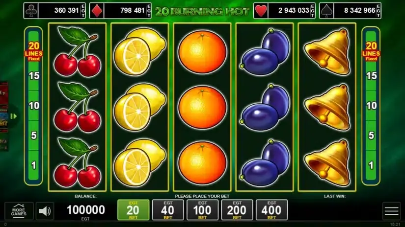 20 Burning Hot slot screenshot 
