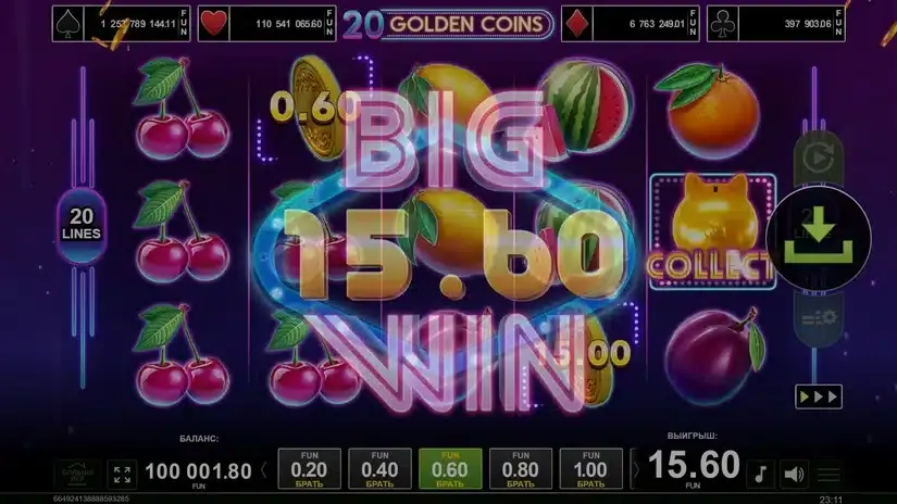 20 Golden Coins slot screenshot 3