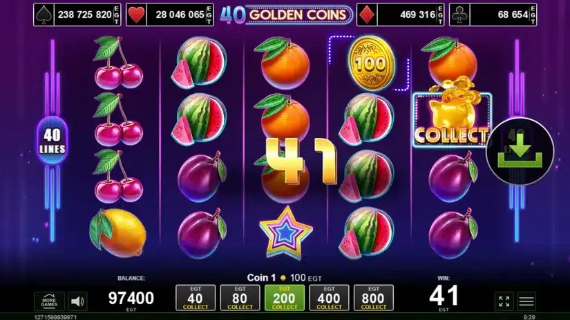 40 Golden Coins slot screenshot 2