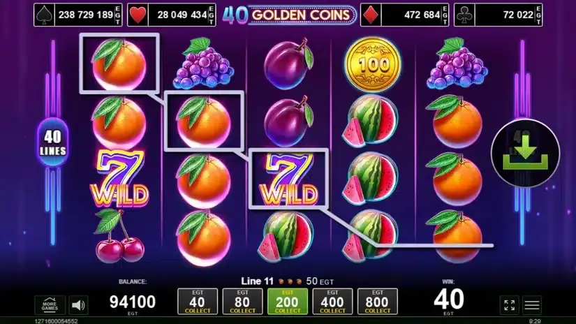 40 Golden Coins slot screenshot 3