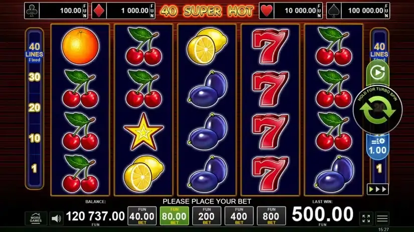 40 Super Hot slot screenshot 