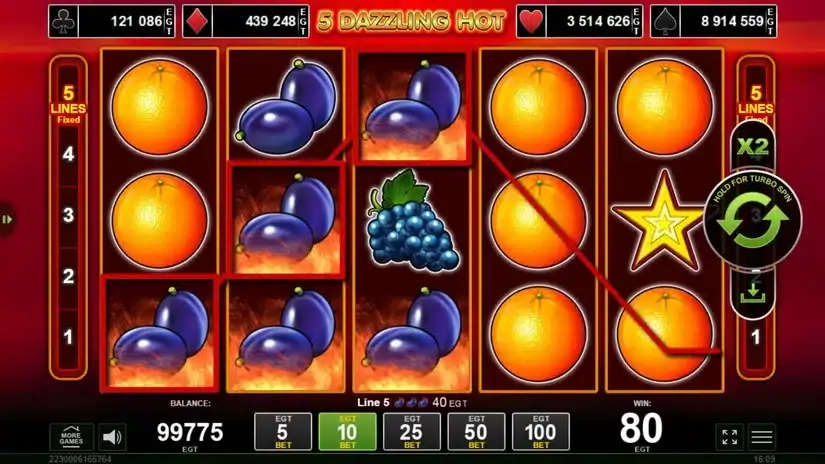 5 Dazzling Hot slot screenshot 