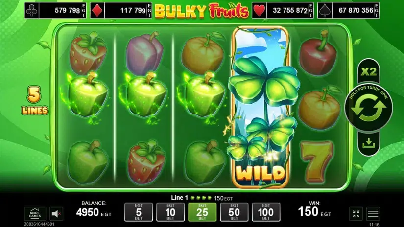 Bulky Fruits slot screenshot 2