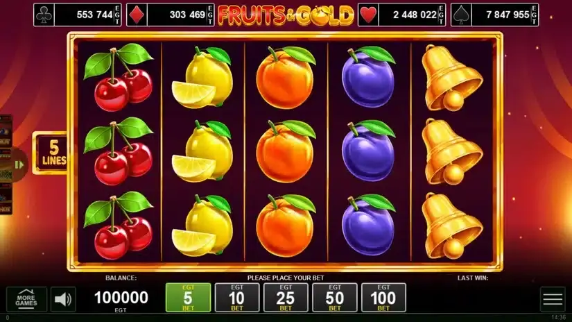 Fruits & Gold slot screenshot 