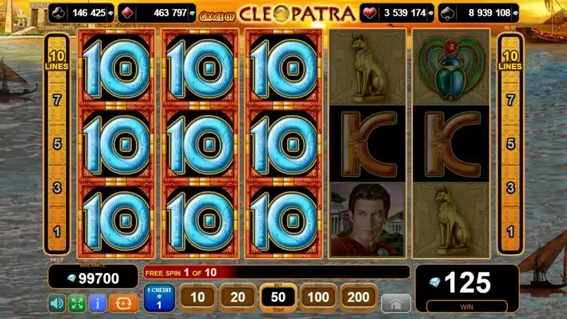 Grace of Cleopatra slot screenshot 4