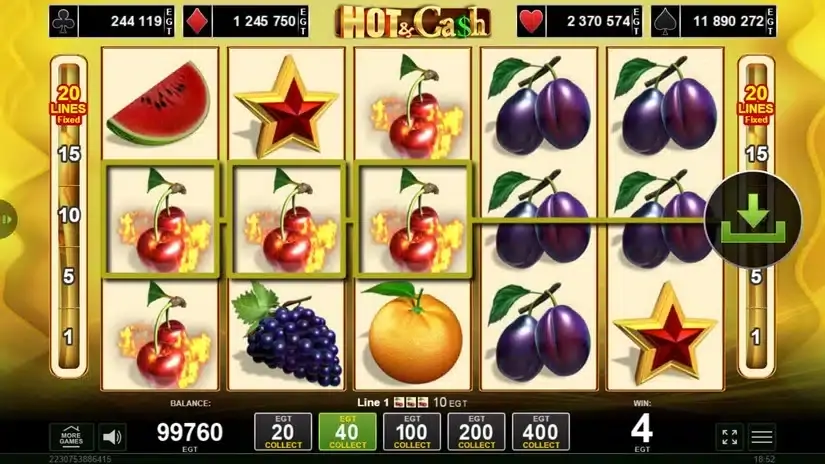 Hot & Cash slot screenshot 2