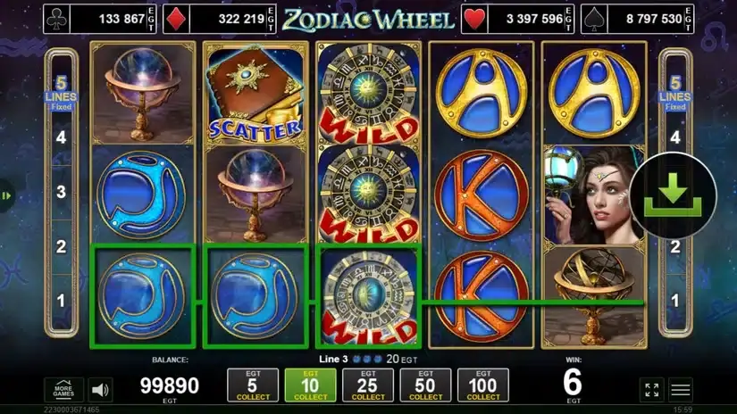 Zodiac Wheel slot screenshot 3