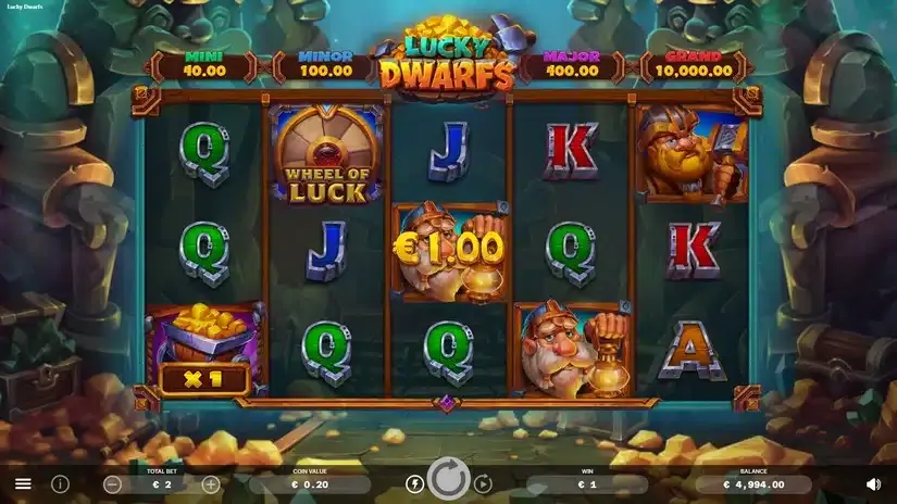 Lucky Dwarfs slot screenshot 2