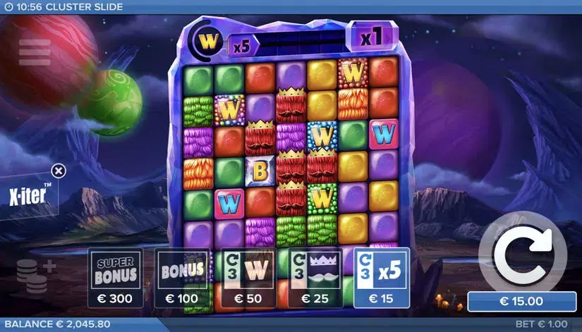 Cluster Slide slot screenshot 