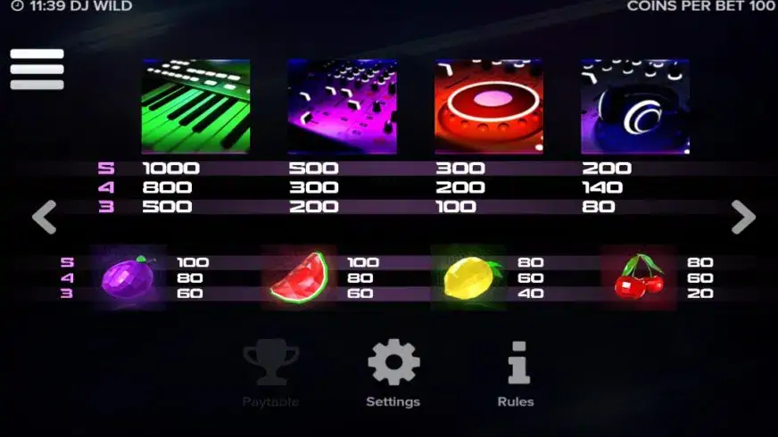 DJ Wild slot screenshot 2