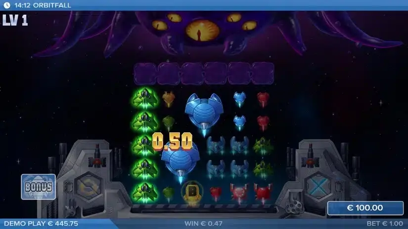 Orbitfall slot screenshot 4