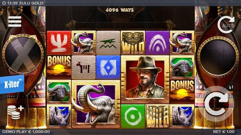 Zulu Gold slot screenshot 1