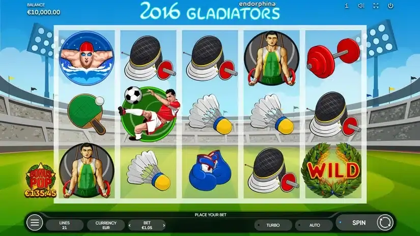 2016 Gladiators slot screenshot 