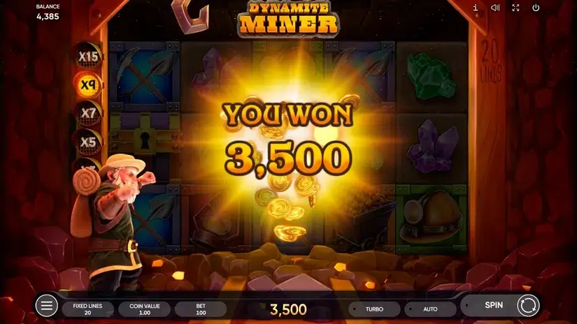 Dynamite Miner slot screenshot 