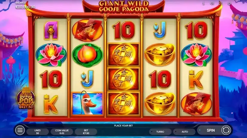 Giant Wild Goose Pagoda slot screenshot 1